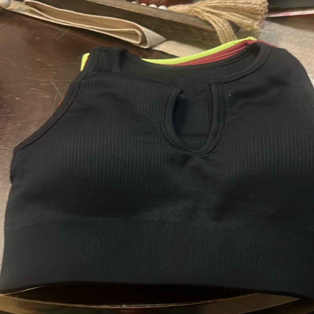 3 Pieces Crop Tank Top Ribbed Sports Bras